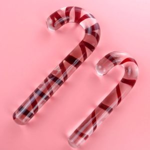 glass candy cane dildo